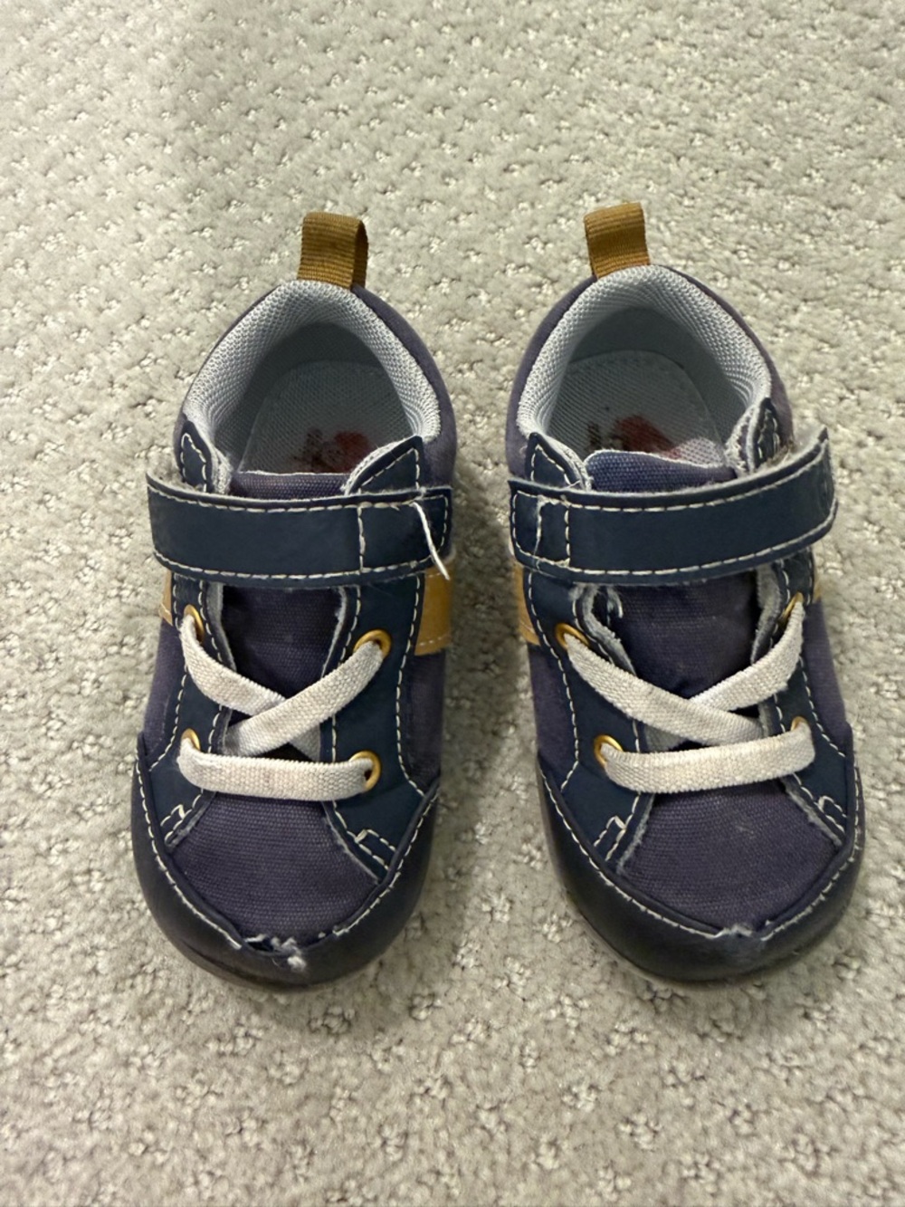 See Kai Run Navy and Tan Kids Sneakers